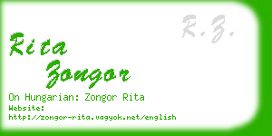 rita zongor business card